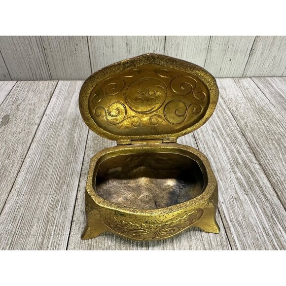 Vtg K & Co Jewelry Trinket Box Bronze WaterTown Wisconsin High School 3" Long - Picture 7 of 15